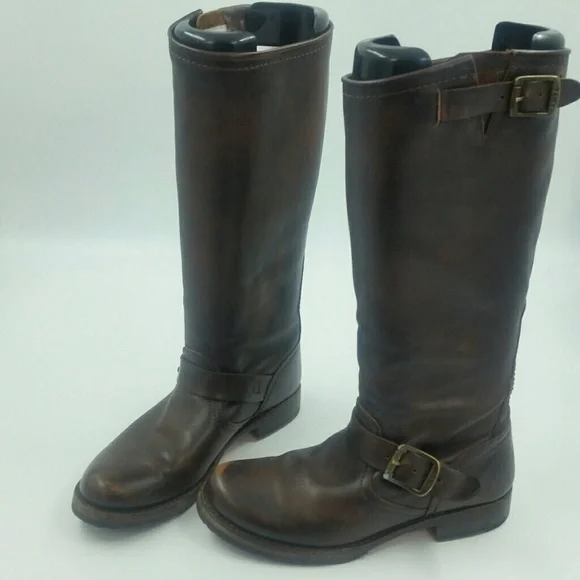 FRYE l Veronica Slouch Dark Brown Boots - Picture 1 of 8